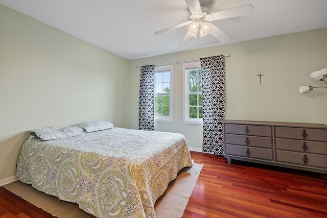 3502 Lake Side Cir, Joliet, IL 60431 - bedroom with wood finished floors, baseboards, and ceiling fan