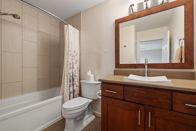 3502 Lake Side Cir, Joliet, IL 60431 - full bathroom with toilet, vanity, shower / tub combo, and baseboards