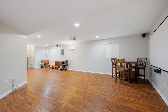 3502 Lake Side Cir, Joliet, IL 60431 - living area with recessed lighting, wood finished floors, and baseboards