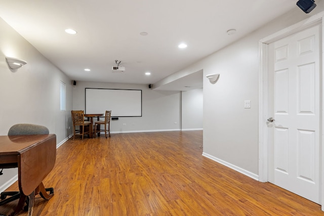 3502 Lake Side Cir, Joliet, IL 60431 - cinema featuring light wood-style flooring, recessed lighting, and baseboards