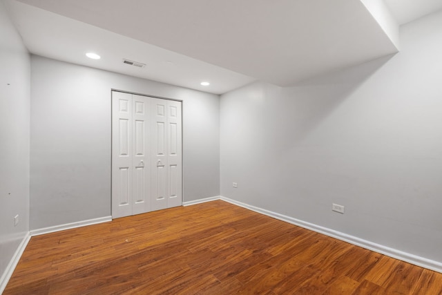 3502 Lake Side Cir, Joliet, IL 60431 - below grade area with wood finished floors, baseboards, and recessed lighting