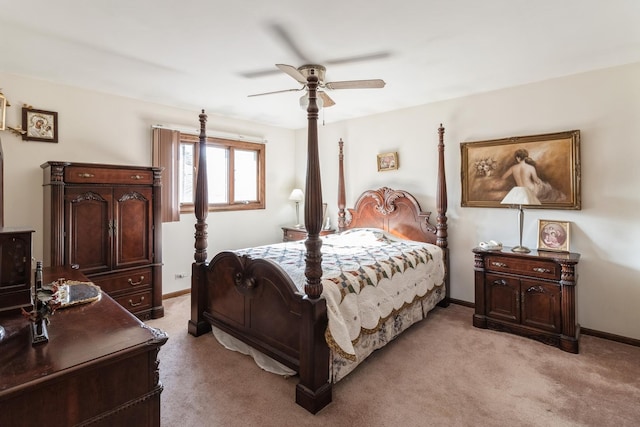 1243 W Byron Ave, Addison, IL 60101 - bedroom with light colored carpet and ceiling fan
