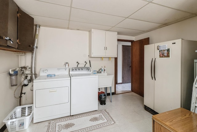 1243 W Byron Ave, Addison, IL 60101 - laundry room with cabinet space, separate washer and dryer, and light floors