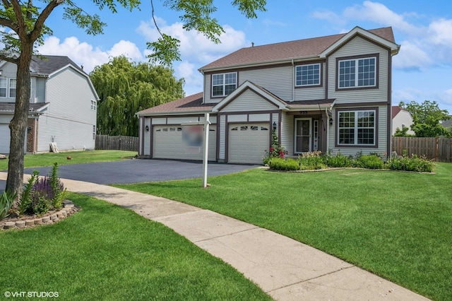 955 S Roxbury Ct, Round Lake, IL 60073 - view of front of property with asphalt driveway, a garage, and roof with shingles