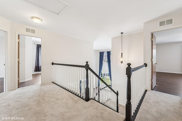 955 S Roxbury Ct, Round Lake, IL 60073 - hall featuring an upstairs landing and carpet