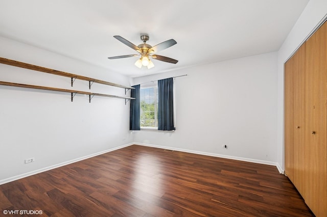 955 S Roxbury Ct, Round Lake, IL 60073 - unfurnished bedroom with a closet, wood finished floors, and ceiling fan