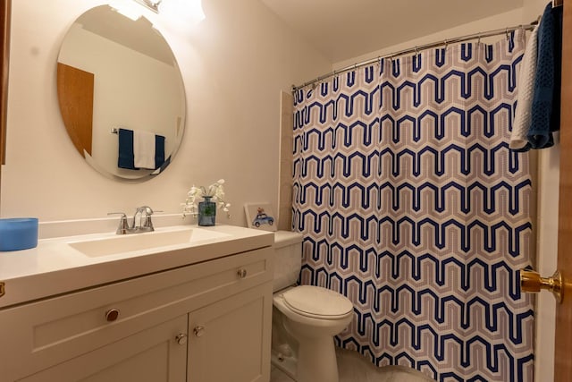 1413 N Metropolitan Ave, Waukegan, IL 60085 - bathroom with toilet, vanity, and curtained shower