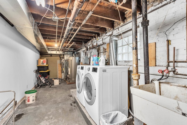 6210 N Francisco Ave, Chicago, IL 60659 - laundry area with separate washer and dryer and gas water heater
