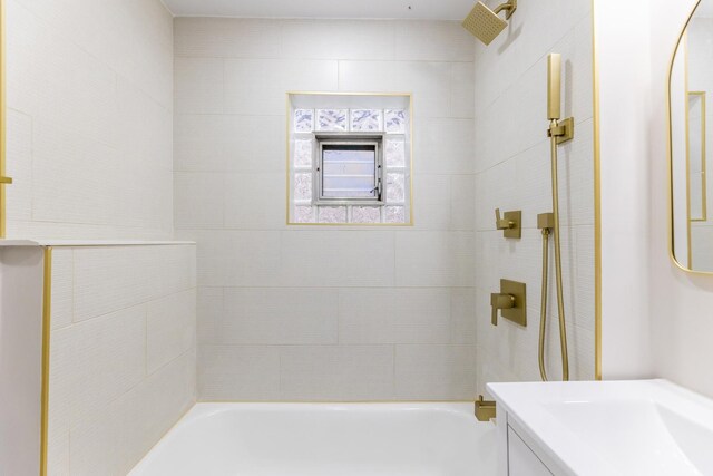5544 S California Ave, Chicago, IL 60629 - bathroom featuring vanity and shower / bathtub combination