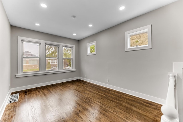 5544 S California Ave, Chicago, IL 60629 - unfurnished room with baseboards, recessed lighting, and dark wood finished floors