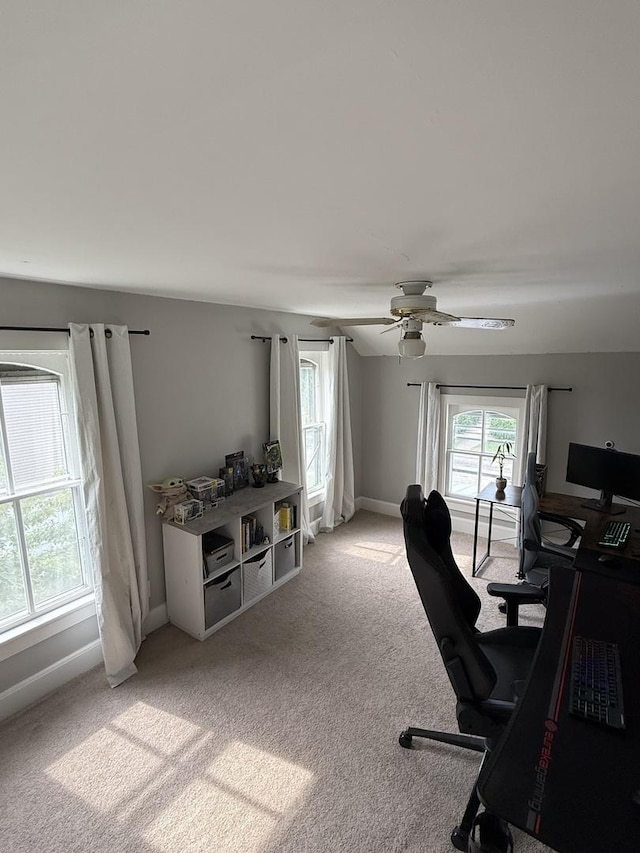 26 Elm Pl, Princeton, IL 61356 - office space featuring light carpet, baseboards, and ceiling fan