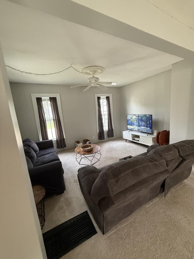 26 Elm Pl, Princeton, IL 61356 - carpeted living area featuring ceiling fan