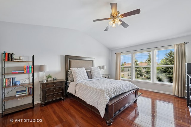 4370 Whitehall Ln, Algonquin, IL 60102 - bedroom featuring lofted ceiling, wood finished floors, and a ceiling fan