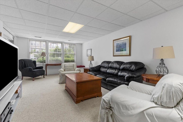 365 Lake Ave Unit D, Wauconda, IL 60084 - living room with a drop ceiling and light colored carpet