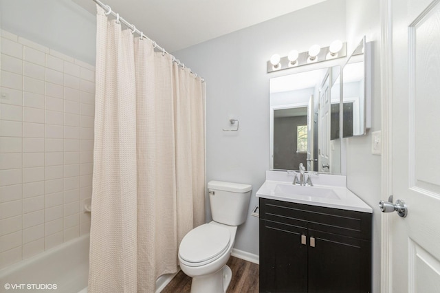 527 E Shagbark Ln Unit H, Streamwood, IL 60107 - full bathroom featuring vanity, shower / bathtub combination with curtain, and wood finished floors