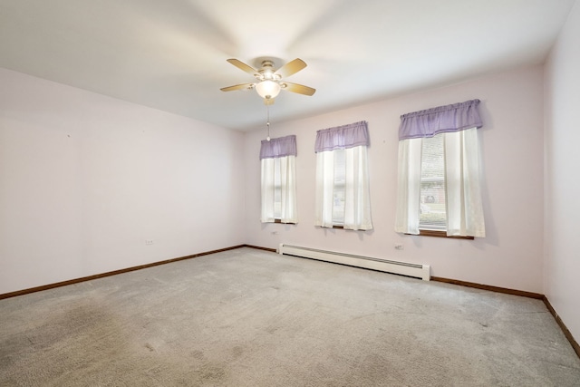 13116 Woodland Dr, Homer Glen, IL 60491 - carpeted spare room with baseboard heating, plenty of natural light, and a ceiling fan