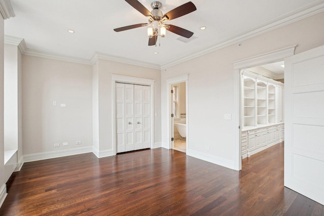 3926 N Greenview Ave, Chicago, IL 60613 - unfurnished bedroom with wood finished floors, a closet, recessed lighting, baseboards, and connected bathroom