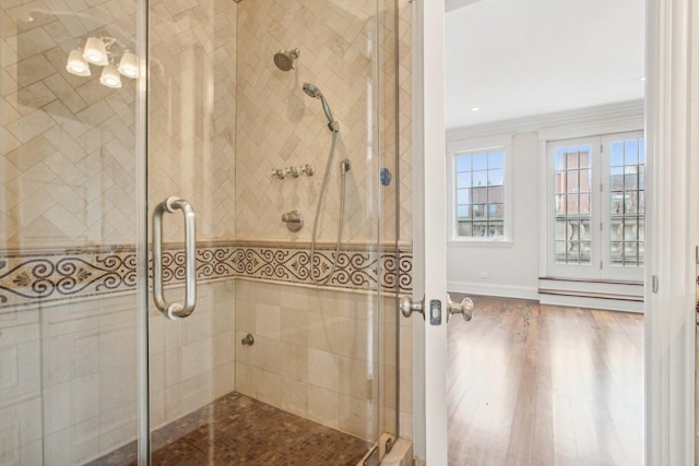 3926 N Greenview Ave, Chicago, IL 60613 - full bathroom with wood finished floors and a stall shower