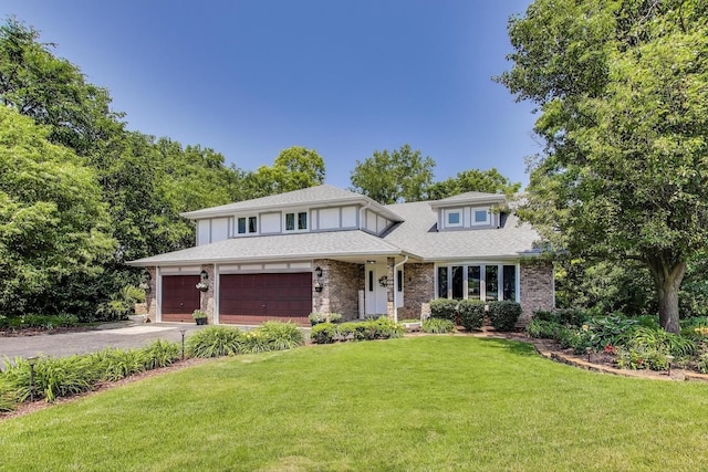 14828 W N Creek Ct, Homer Glen, IL 60491 - view of front facade featuring driveway, a front yard, and brick siding