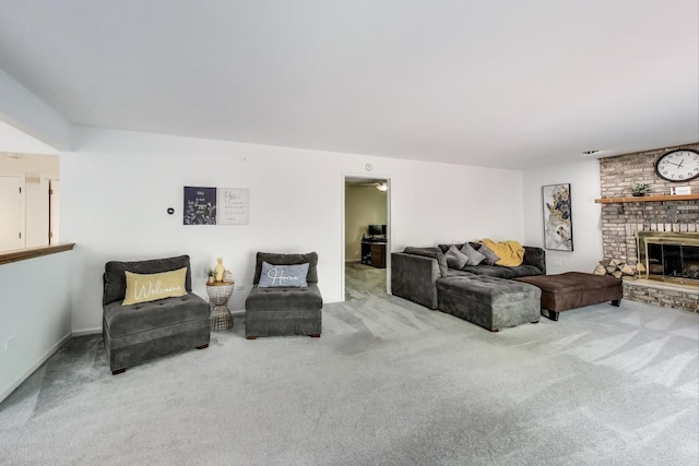 14828 W N Creek Ct, Homer Glen, IL 60491 - living area featuring carpet and a fireplace