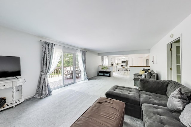 14828 W N Creek Ct, Homer Glen, IL 60491 - living area featuring light colored carpet and a chandelier