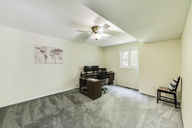14828 W N Creek Ct, Homer Glen, IL 60491 - office area featuring a ceiling fan and carpet floors