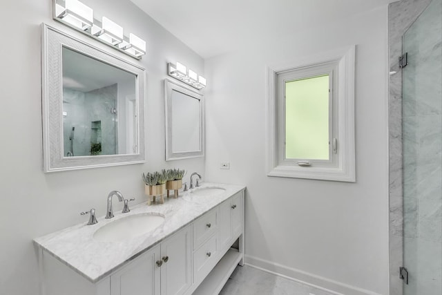 14828 W N Creek Ct, Homer Glen, IL 60491 - bathroom featuring double vanity and a shower stall
