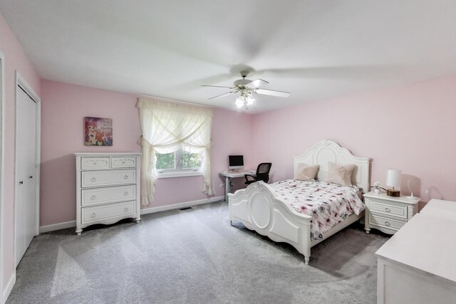 14828 W N Creek Ct, Homer Glen, IL 60491 - bedroom featuring light carpet and ceiling fan