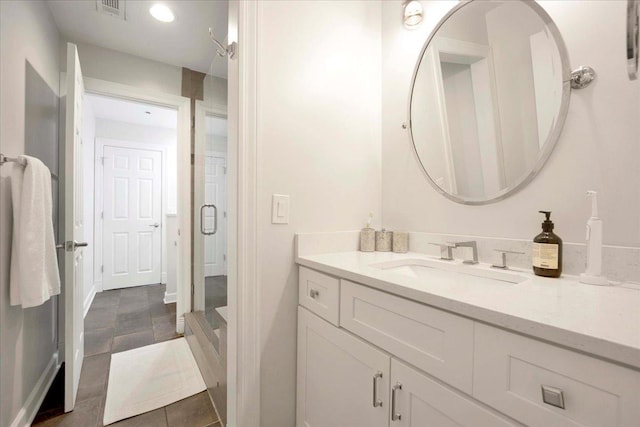 616 W Fulton St Unit 212, Chicago, IL 60661 - full bathroom with vanity, a shower stall, and recessed lighting