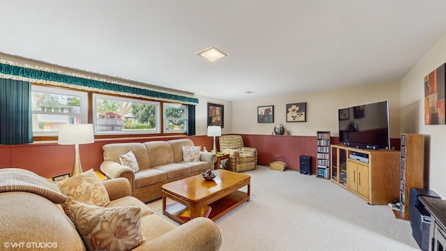 16101 Wabash Ave, South Holland, IL 60473 - living room featuring carpet and a wainscoted wall