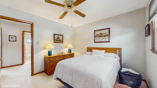 16101 Wabash Ave, South Holland, IL 60473 - bedroom with light colored carpet, baseboards, and a ceiling fan