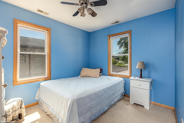 4037 W 90th Pl, Hometown, IL 60456 - bedroom with baseboards, light colored carpet, and ceiling fan