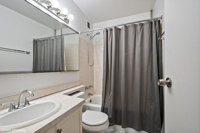 1636 N Wells St Unit 615, Chicago, IL 60614 - bathroom featuring vanity, toilet, and shower / bathtub combination with curtain