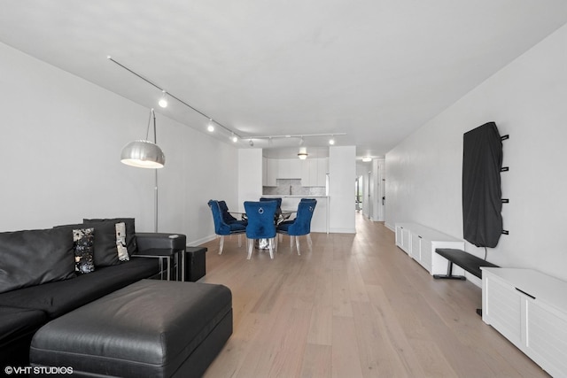 1636 N Wells St Unit 615, Chicago, IL 60614 - living room with track lighting, light wood-type flooring, and baseboards