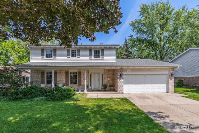 1903 Brentwood Ln, Wheaton, IL 60189 - traditional home with a garage, brick siding, concrete driveway, and a front yard