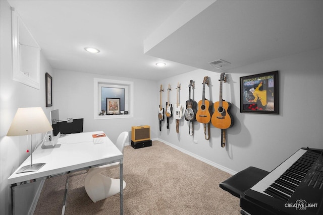 1903 Brentwood Ln, Wheaton, IL 60189 - carpeted home office with baseboards and recessed lighting