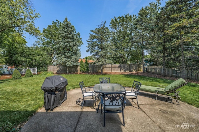 1903 Brentwood Ln, Wheaton, IL 60189 - fenced backyard with area for grilling, a patio area, and outdoor dining space