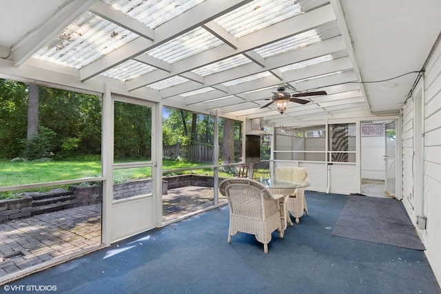 359 N Shady Ln, Elmhurst, IL 60126 - sunroom / solarium featuring ceiling fan and outdoor dining space