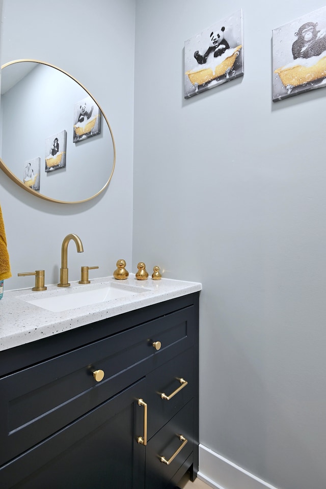 1422 Deer Creek Ln, Lake In The Hills, IL 60156 - bathroom featuring vanity and baseboards