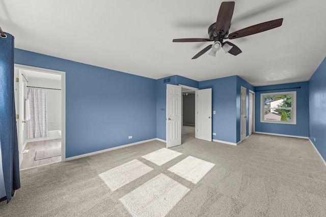 926 Navajo St, Carol Stream, IL 60188 - unfurnished bedroom with carpet flooring, ensuite bathroom, and a ceiling fan