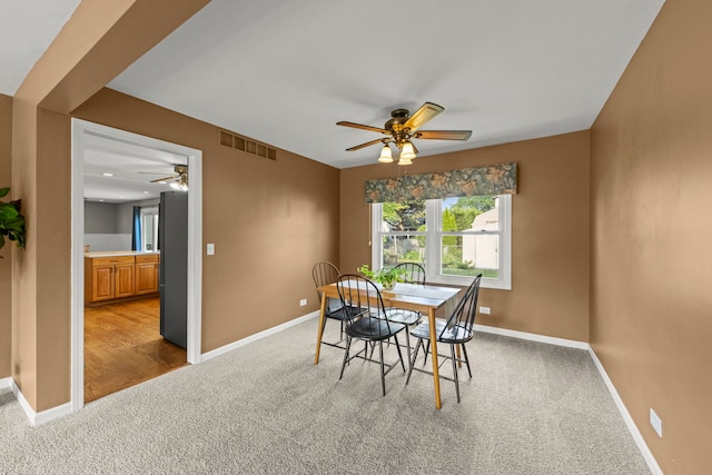 926 Navajo St, Carol Stream, IL 60188 - dining space with a ceiling fan and carpet flooring