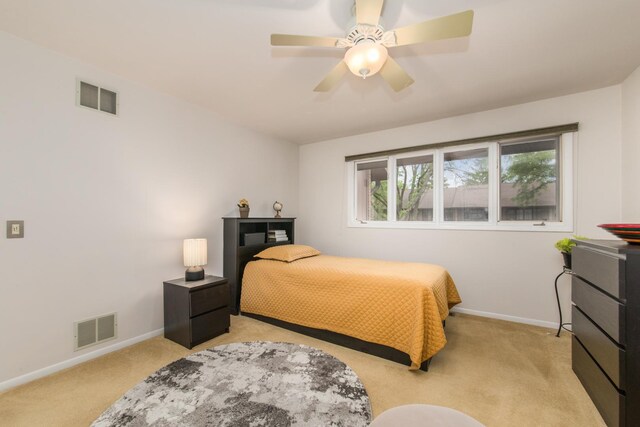 1023 Rene Ct, Park Ridge, IL 60068 - bedroom featuring light colored carpet, baseboards, and ceiling fan