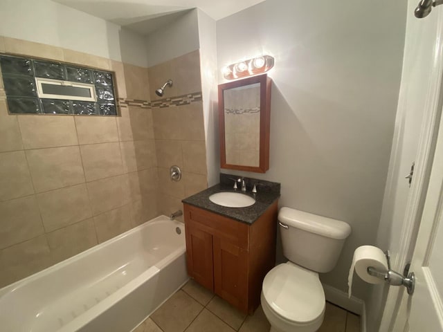 4224 N Kimball Ave, Chicago, IL 60618 - bathroom featuring shower / bath combination, toilet, vanity, and tile patterned floors