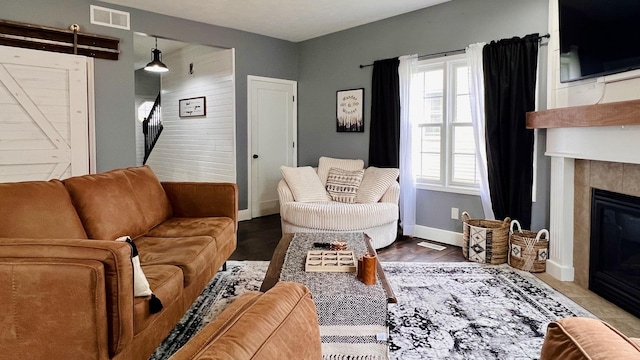 2703 Westbrook Dr, Bloomington, IL 61705 - living area featuring a fireplace and baseboards