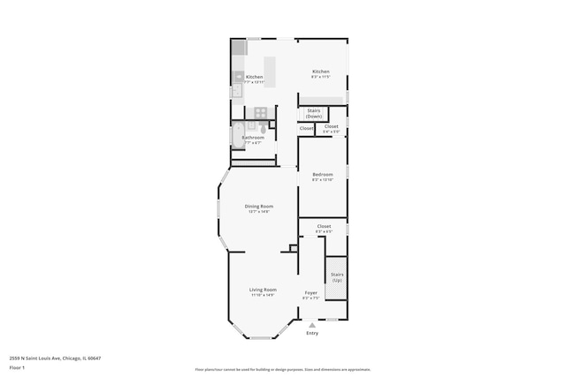 2559 N Saint Louis Ave, Chicago, IL 60647 - view of floor plan / room layout