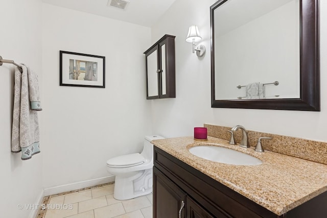 1981 White Oak Dr, Algonquin, IL 60102 - half bathroom with vanity, toilet, baseboards, and tile patterned floors