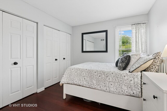 1981 White Oak Dr, Algonquin, IL 60102 - bedroom featuring dark wood-type flooring and multiple closets