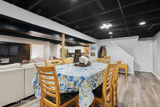 1981 White Oak Dr, Algonquin, IL 60102 - dining room with light wood-type flooring and stairs