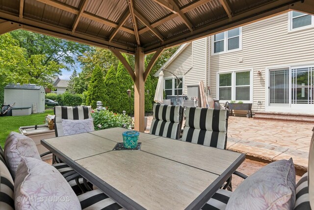 1981 White Oak Dr, Algonquin, IL 60102 - view of patio / terrace featuring outdoor dining space and a gazebo