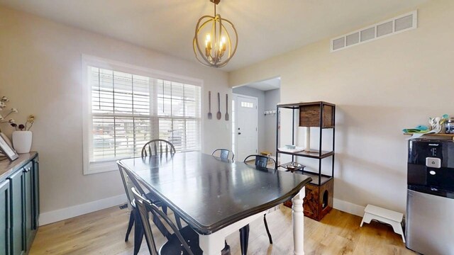 1313 W Ridge Ln, Champaign, IL 61822 - dining area featuring a chandelier and light wood-style flooring